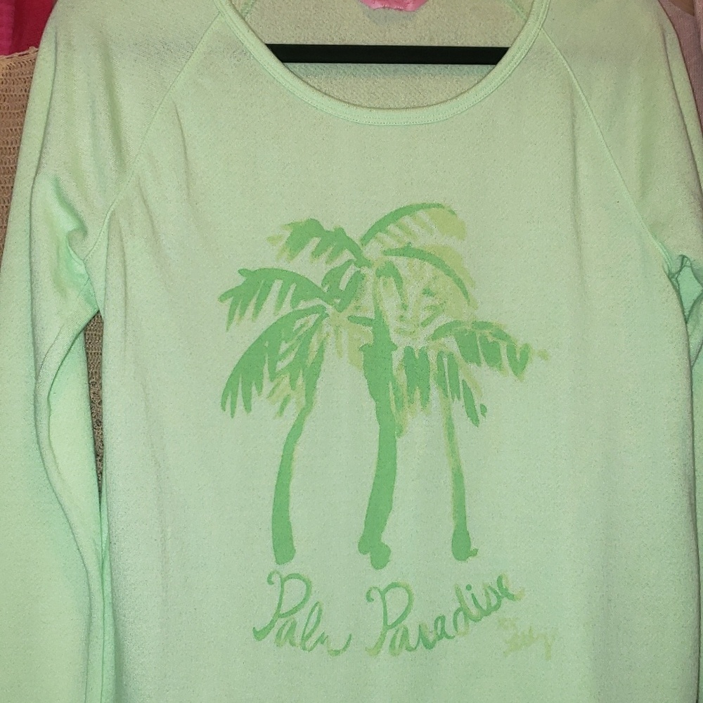 Lilly Pulitzer Palm Tree green top M